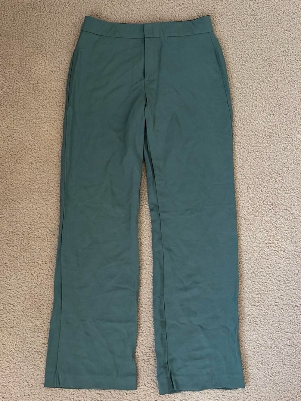 Zara Women's Teal Green Straight-Leg Trousers